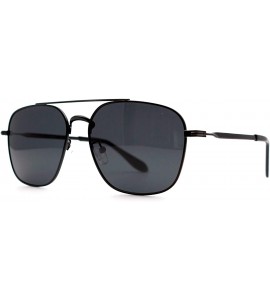 Square p642 Classic Square Style- Polarized & Ultra Lightweight Metal Frame- for Men 100% UV Protection. - Black-black - CP19...