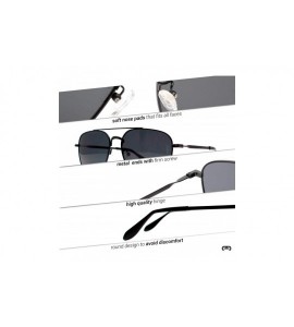 Square p642 Classic Square Style- Polarized & Ultra Lightweight Metal Frame- for Men 100% UV Protection. - Black-black - CP19...