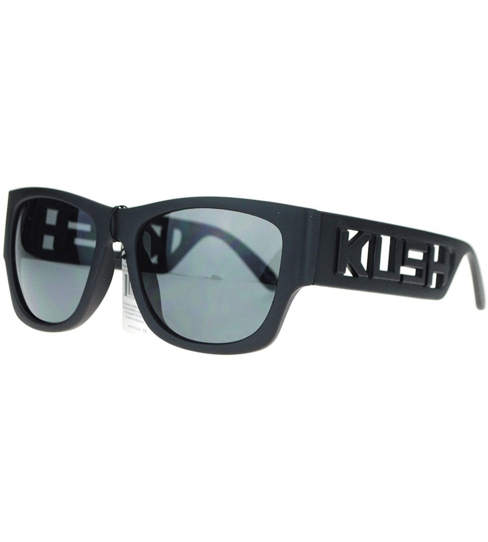 Square KUSH Sunglasses Black Square Hipster Celebrity Fashion Shades - Black - CV1809QQRAH $18.49