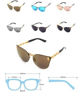 Oversized Man and woman Metal sunglasses Oval glasses - C3 - C918CXE6607 $23.79