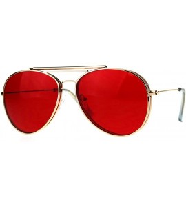 Rimless Mens Color Flip Up Lens Metal Rim Pilots Sunglasses - Gold Red - C6180OUN096 $19.39