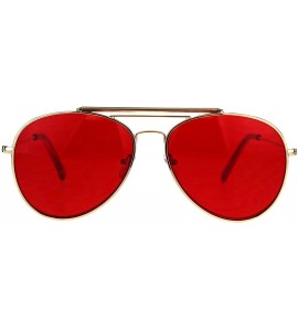 Rimless Mens Color Flip Up Lens Metal Rim Pilots Sunglasses - Gold Red - C6180OUN096 $19.39