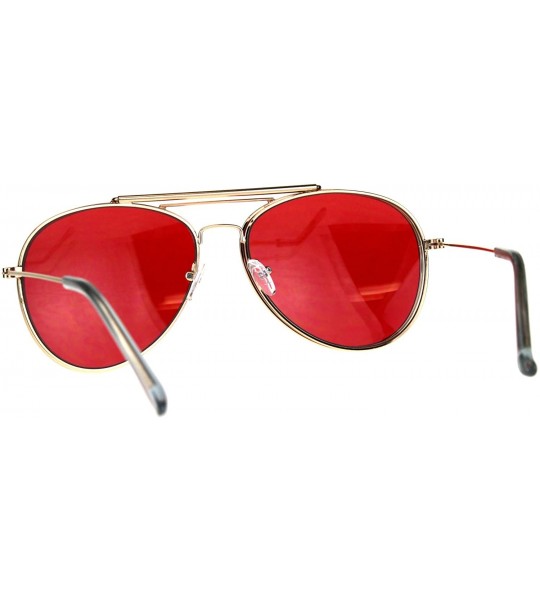 Rimless Mens Color Flip Up Lens Metal Rim Pilots Sunglasses - Gold Red - C6180OUN096 $19.39