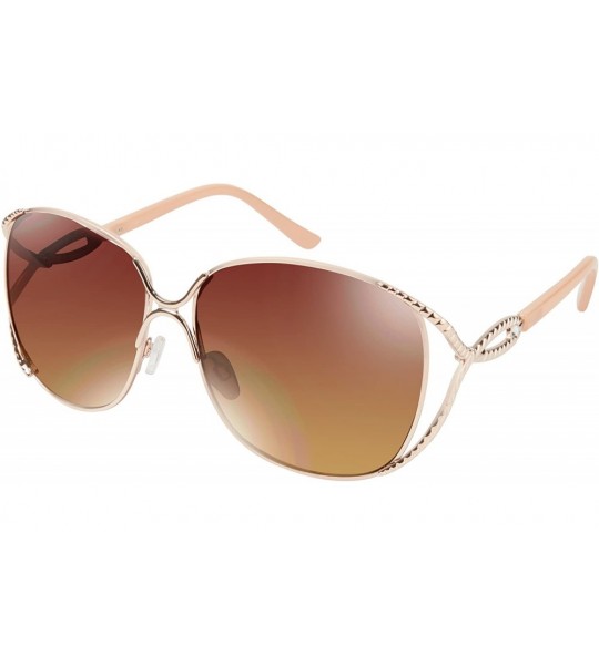 Oversized Women's R569 Over-Sized Vented Metal Sunglasses with Oval Vented Rhinestone AccentS & 100% UV Protection - 68 mm - ...