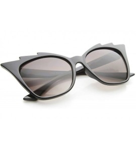 Cat Eye Womens High Fashion Glam Rock Jagged Edge Staggered Cat Eye Sunglasses - Black / Lavender - CS12BPKKECJ $19.68