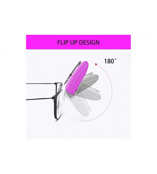 Round Polarized Clip-on Sunglasses Anti-Glare UV 400 Protection Cateye/Aviator Sun Glasses Clip On Prescription Glasses - CG1...