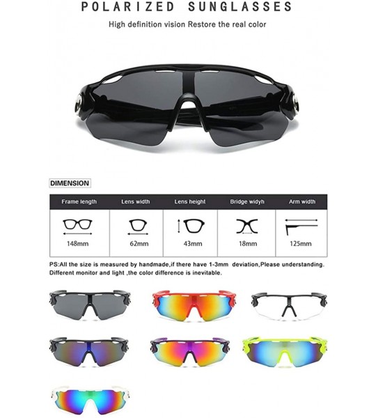 Oversized Lightweight UV400 Sports Polarized cycling Sunglasses for Man & Woman- Protection with Shatterproof Frames - CU18R7...