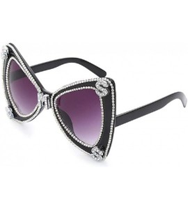 Butterfly Diamond Sunglasses Luxulry Butterfly Oversized - CW197XMSR26 $39.72