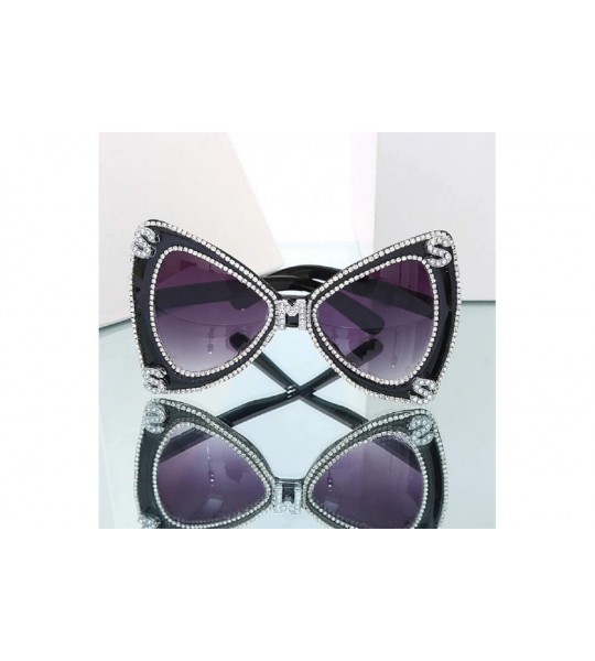 Butterfly Diamond Sunglasses Luxulry Butterfly Oversized - CW197XMSR26 $39.72