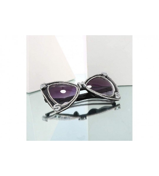 Butterfly Diamond Sunglasses Luxulry Butterfly Oversized - CW197XMSR26 $39.72