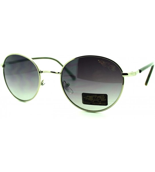 Round Round Thin Small Sunglasses Women's Vintage Retro Fashion - Silver - CB11PLVAD33 $19.96