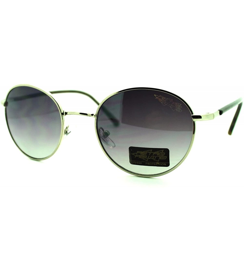 Round Round Thin Small Sunglasses Women's Vintage Retro Fashion - Silver - CB11PLVAD33 $19.96