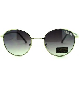 Round Round Thin Small Sunglasses Women's Vintage Retro Fashion - Silver - CB11PLVAD33 $19.96