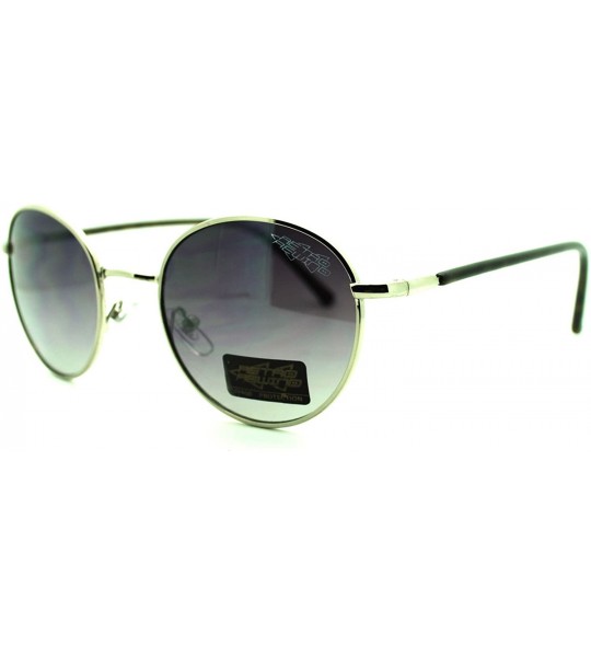 Round Round Thin Small Sunglasses Women's Vintage Retro Fashion - Silver - CB11PLVAD33 $19.96