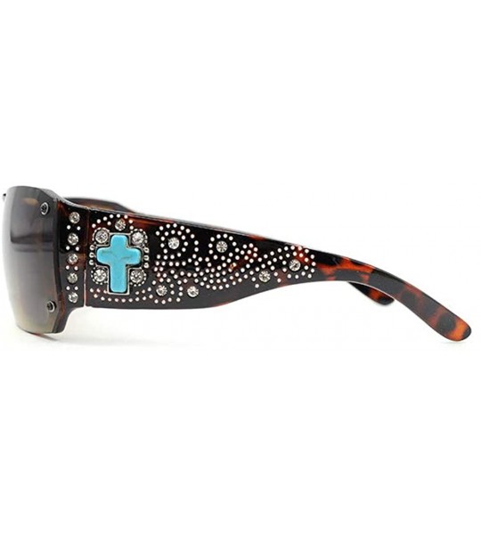 Wayfarer Wayfarer Rhinestone Sunglasses For Women Western UV 400 Protection Shades With Bling - C219CDSOQ6T $47.29