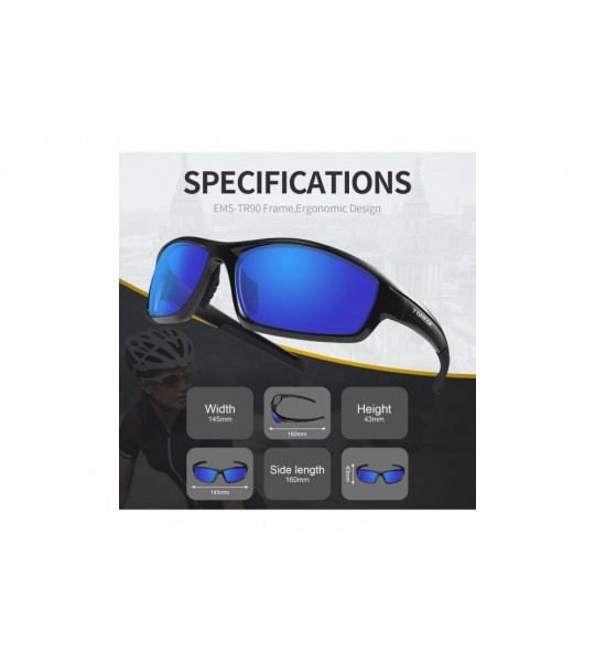 Rimless Polarized Sports Sunglasses for Men Women Cycling Running Driving Fishing Golf Baseball Glasses EMS-TR90 Frame - CS17...