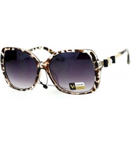 Oversized Womens Square Frame Sunglasses Classy Pearl Ribbon Design UV 400 - Tortoise Clear - CW186UWN6O4 $23.97