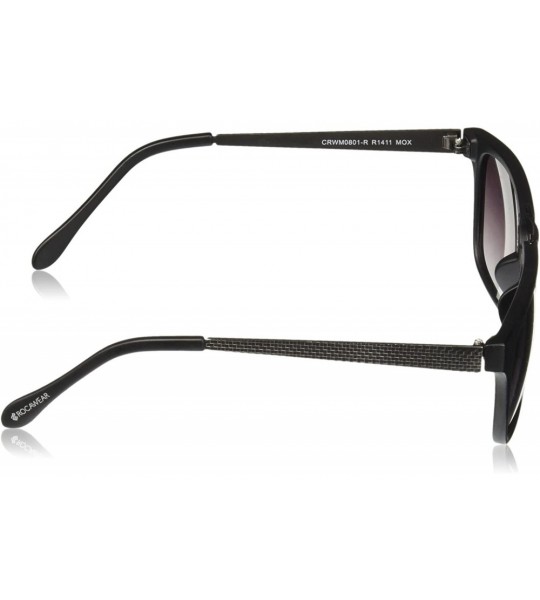 Rectangular Men's R1411 Rectangular Sunglasses - Matte Black - CB129HH05ZX $74.80