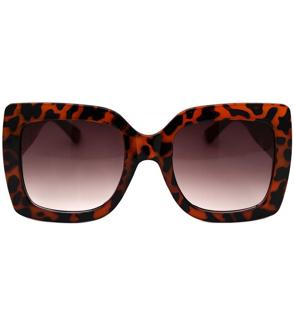 Oversized Womens Oversized Fashion Sunglasses Stylish Big Square Frame UV 400 - Tortoise (Brown) - C818XMRX95O $22.26
