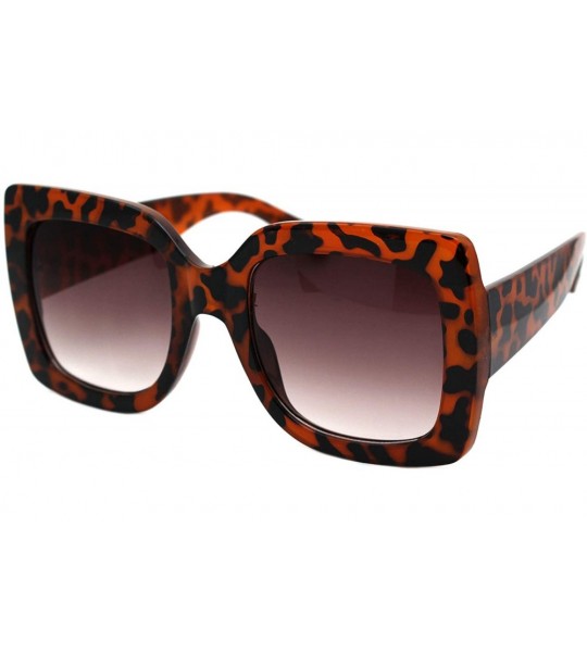 Oversized Womens Oversized Fashion Sunglasses Stylish Big Square Frame UV 400 - Tortoise (Brown) - C818XMRX95O $22.26