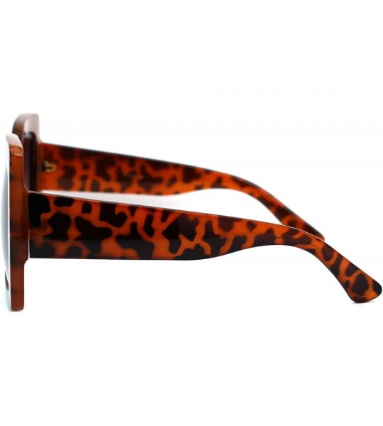 Oversized Womens Oversized Fashion Sunglasses Stylish Big Square Frame UV 400 - Tortoise (Brown) - C818XMRX95O $22.26