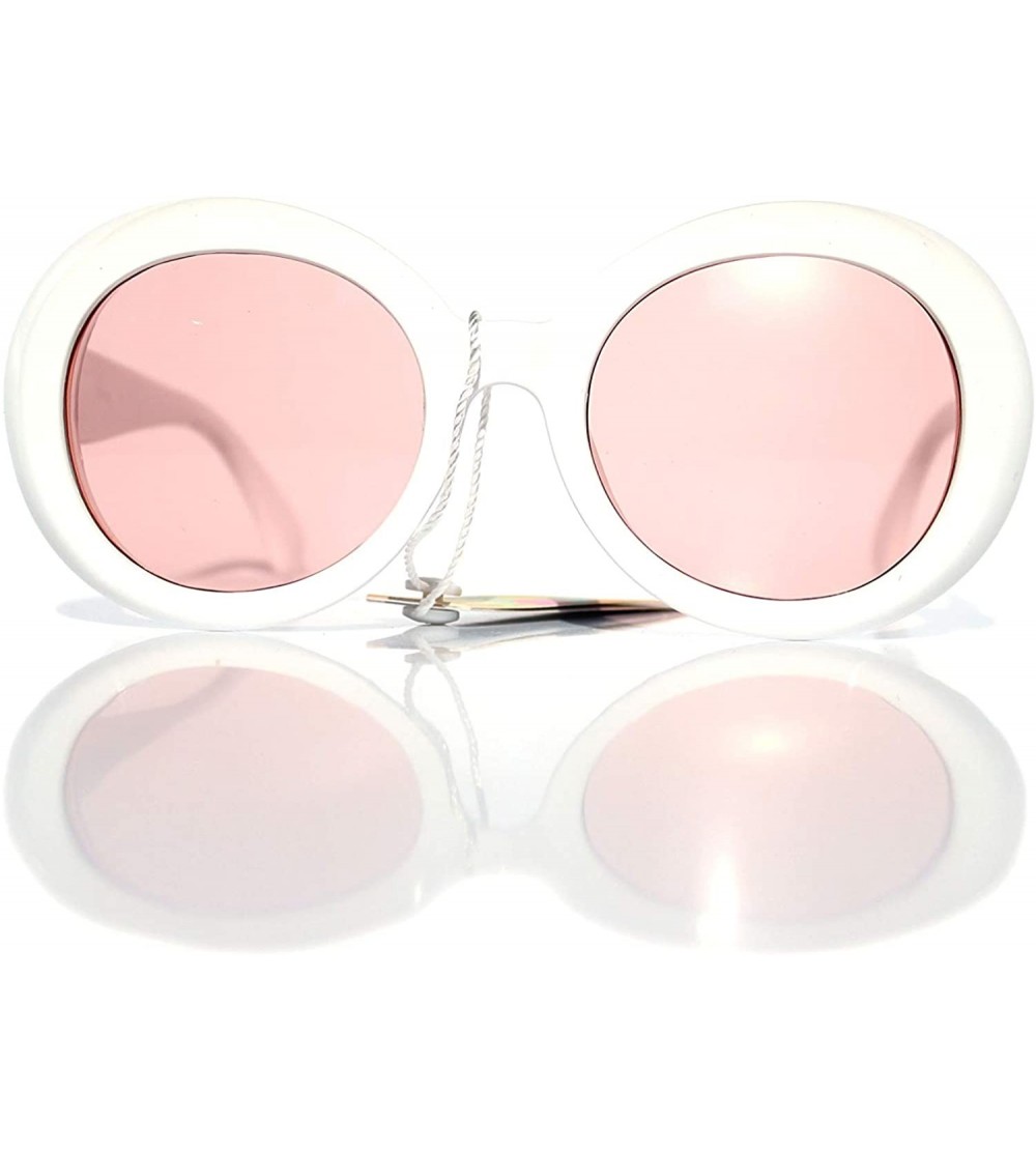 Oversized SIMPLE Vintage Oversized Retro Large Frame Sunglasses for Women - White Pink - C018ZTYO05O $18.40
