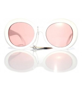 Oversized SIMPLE Vintage Oversized Retro Large Frame Sunglasses for Women - White Pink - C018ZTYO05O $18.40