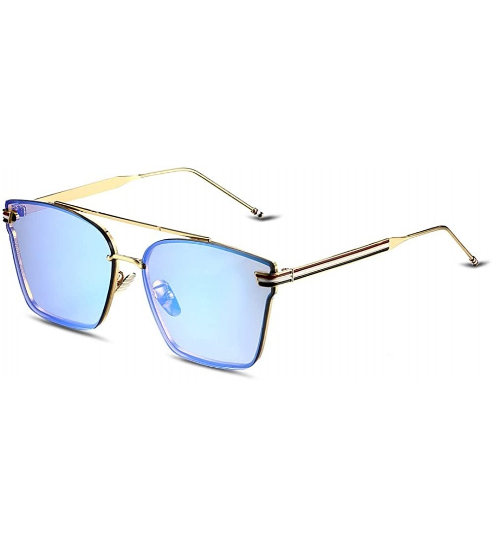 Sport Women's YJ00062-1 Polarized European Design Square Shaped Lens Sunglasses - Sapphire - CV18277QA5U $24.34