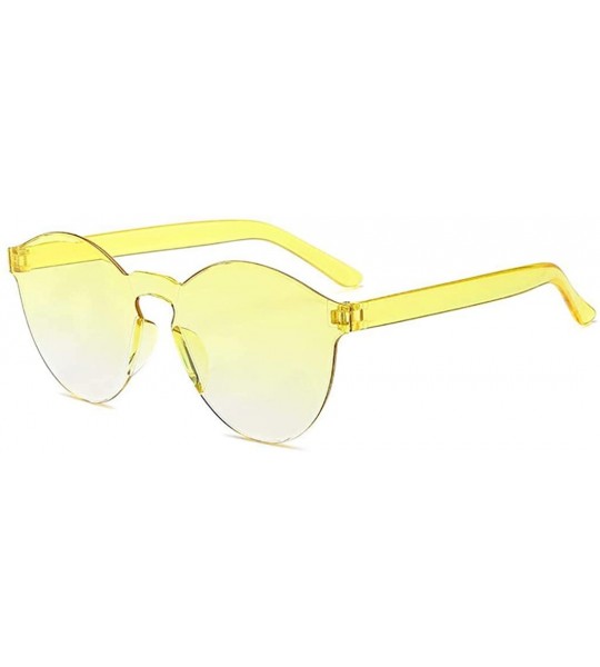 Round Unisex Fashion Candy Colors Round Outdoor Sunglasses Sunglasses - Yellow - CN199L76G6E $27.64