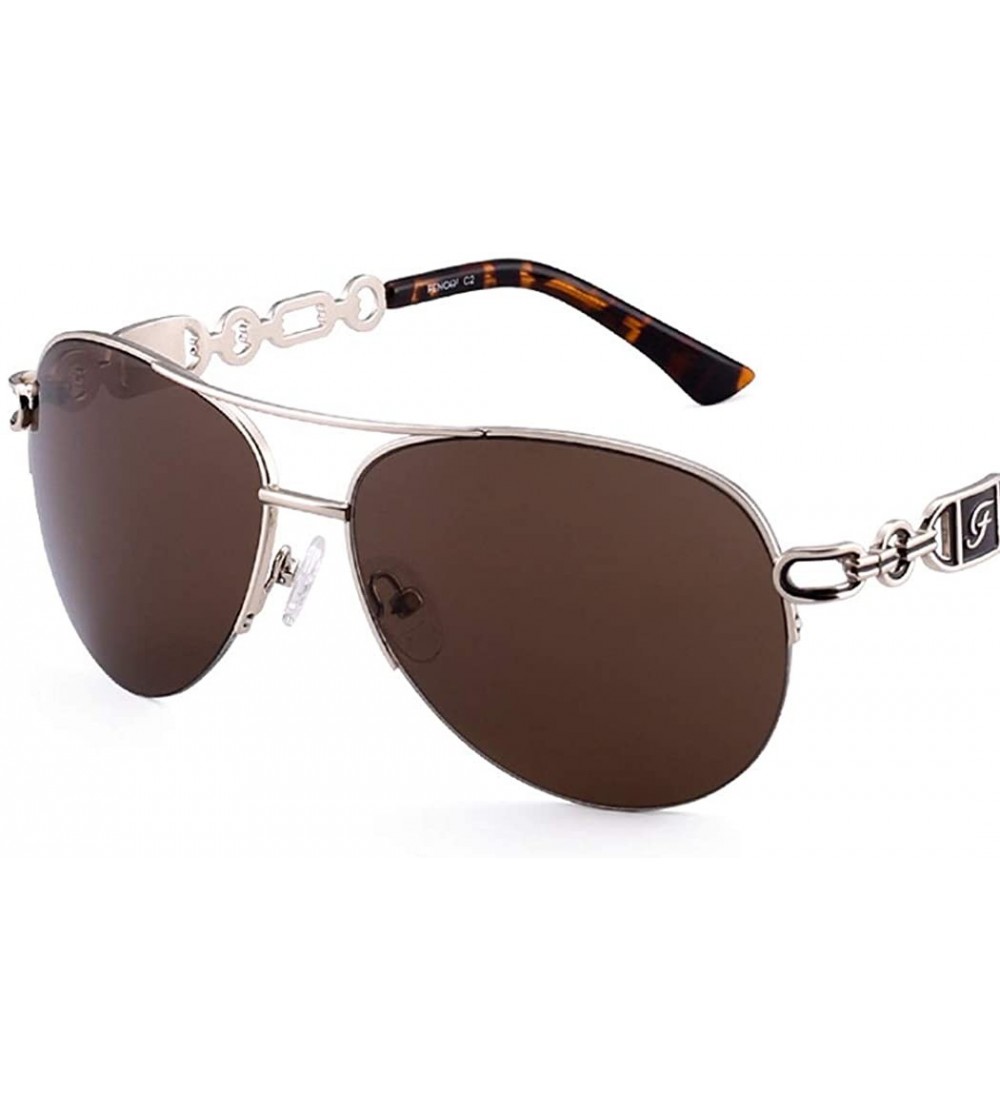 Aviator Women's PC Frame Sunglasses- Polarized Sunglasses- Fashion Color Sunglasses - D - CS18RTCU7LR $100.87