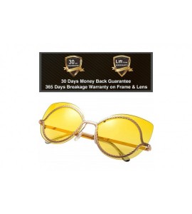 Rimless Fashion Rimless Cateye Butterfly Round Style Sunglasses/Eyewear for Women - Gift Box Packaged - CB18Y485LOE $19.90