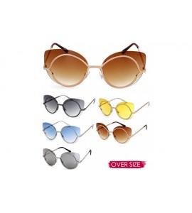 Rimless Fashion Rimless Cateye Butterfly Round Style Sunglasses/Eyewear for Women - Gift Box Packaged - CB18Y485LOE $19.90