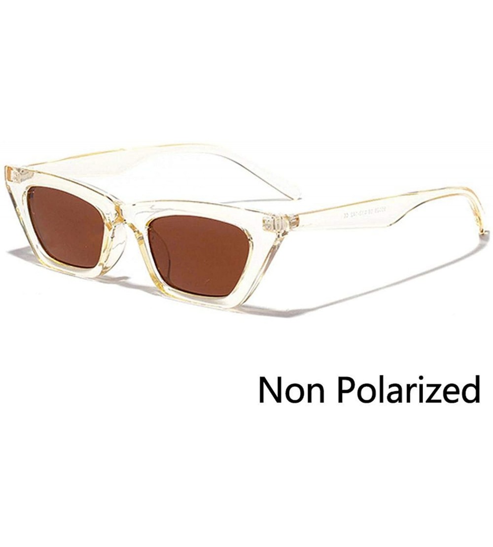 Round Retro Cat Eye Sunglasses Men Women Sun Glasses Stylish Eyewear Vintage Oculos De Sol UV400 - C04 Transyellow Tea - C119...