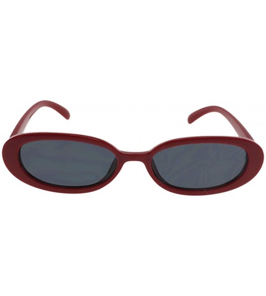 Oval Blair - Womens Fashion Skinny Slim Oval Sunglasses - Red - CD196QZKWQ4 $22.68