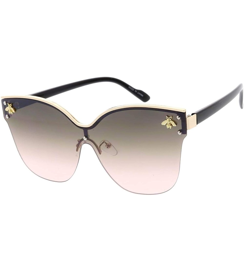 Butterfly Butterfly Frameless Bulky Candy Lens 80s Retro Fashion Sunglasses - Pink - CQ18USA98LI $20.05
