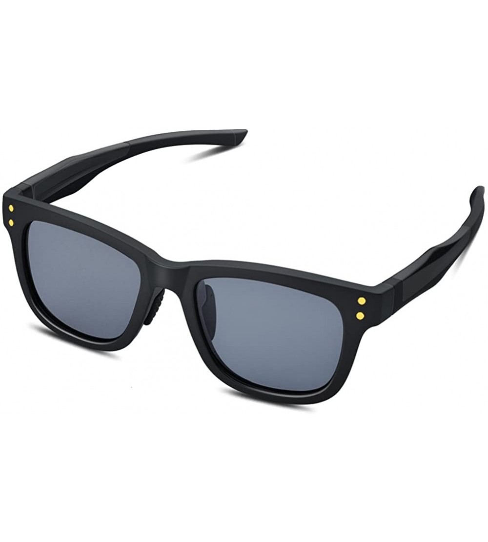 Rectangular Polarized Sports Sunglasses for Men Women Baseball Cycling Fishing Golf Durable Frame - Black - C318D2KU8GY $43.00