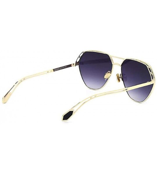 Aviator 2019 new sunglasses - ladies color film metal sunglasses hollow sunglasses women - F - C718SGIMH3Q $75.95