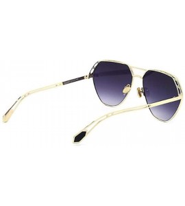 Aviator 2019 new sunglasses - ladies color film metal sunglasses hollow sunglasses women - F - C718SGIMH3Q $75.95