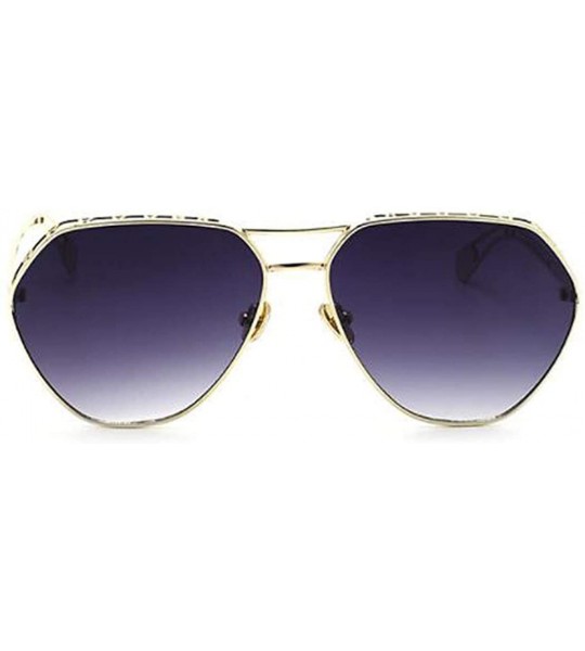 Aviator 2019 new sunglasses - ladies color film metal sunglasses hollow sunglasses women - F - C718SGIMH3Q $75.95