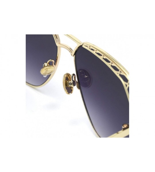 Aviator 2019 new sunglasses - ladies color film metal sunglasses hollow sunglasses women - F - C718SGIMH3Q $75.95