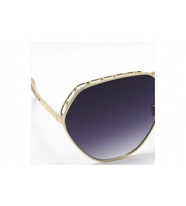 Aviator 2019 new sunglasses - ladies color film metal sunglasses hollow sunglasses women - F - C718SGIMH3Q $75.95