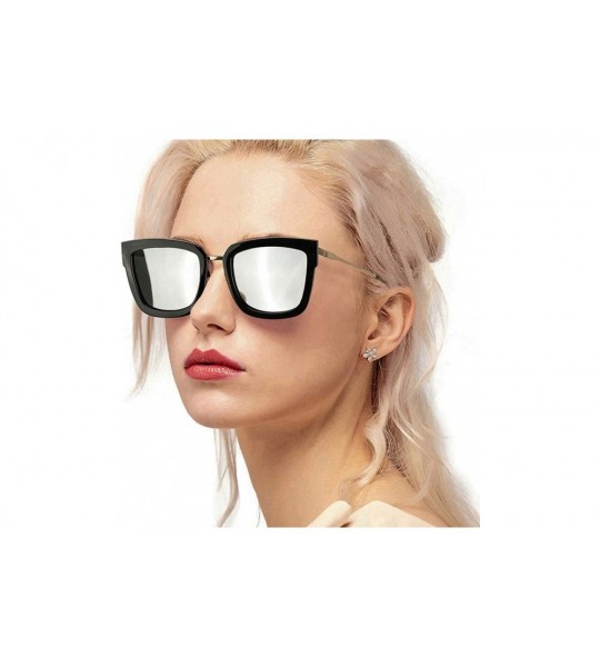 Oversized Fashion Cat Eye Mirror Sunglasses Women Polarized UV Protection Stylish Design - CH18QMRH278 $42.47