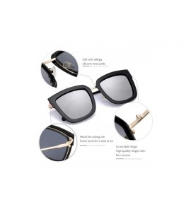 Oversized Fashion Cat Eye Mirror Sunglasses Women Polarized UV Protection Stylish Design - CH18QMRH278 $42.47