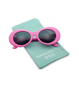 Round Colorful Oval Kurt Cobain Inspired Clout Goggles Mod Round Pop Fashion Nirvana Sunglasses - Pink - CT17YZYK6YG $19.89