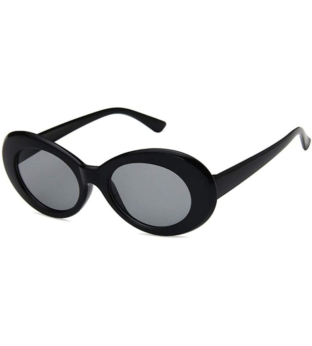 Cat Eye Women Fashion Oval Cat Eye Sunglasses with Case UV400 Protection Beach - Black Frame/Grey Lens - C018WTXY7EM $35.58