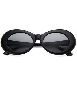 Cat Eye Women Fashion Oval Cat Eye Sunglasses with Case UV400 Protection Beach - Black Frame/Grey Lens - C018WTXY7EM $35.58