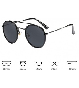 Round Women's Classic Plastic Metal Round Full-Frame AC Lens Sunglasses - Black Gray - CK18W7LR3G6 $28.38