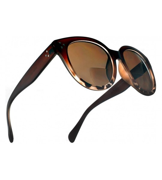 Round Bifocal Sunglasses for Women Oversized Reading Round Readers Under the Sun - Brown - C218G33IYY7 $42.80