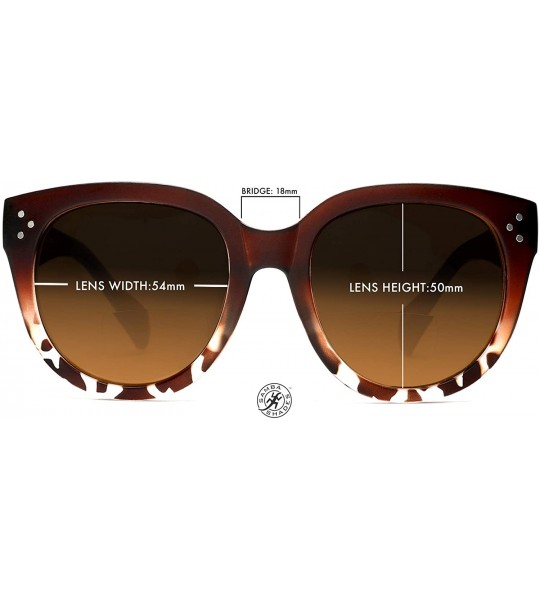 Round Bifocal Sunglasses for Women Oversized Reading Round Readers Under the Sun - Brown - C218G33IYY7 $42.80