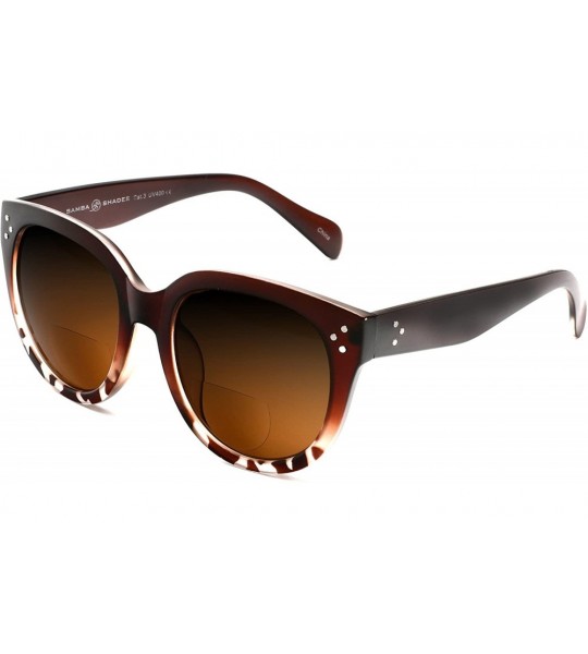 Round Bifocal Sunglasses for Women Oversized Reading Round Readers Under the Sun - Brown - C218G33IYY7 $42.80